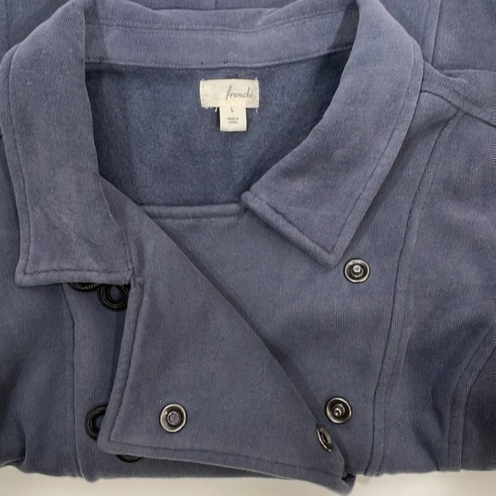 Frenchi | Blue Sweatshirt Jacket - Picture 3 of 7